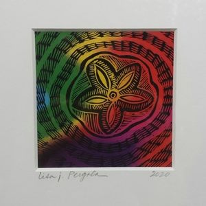 Hand Crafted Framed Original Scratchboard Folk Art Etched Drawing Sand Dollar